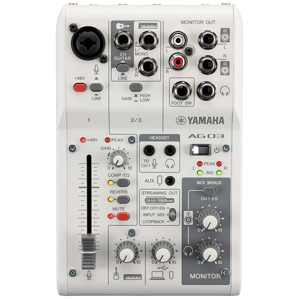 Yamaha AG03MK2 Live Streaming Mixer White