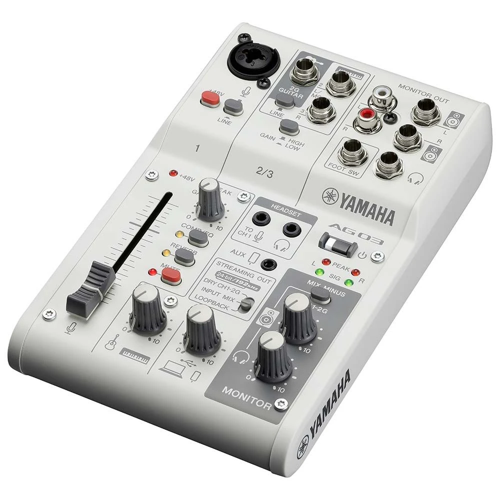 Yamaha AG03MK2 Live Streaming Mixer White - Image 2
