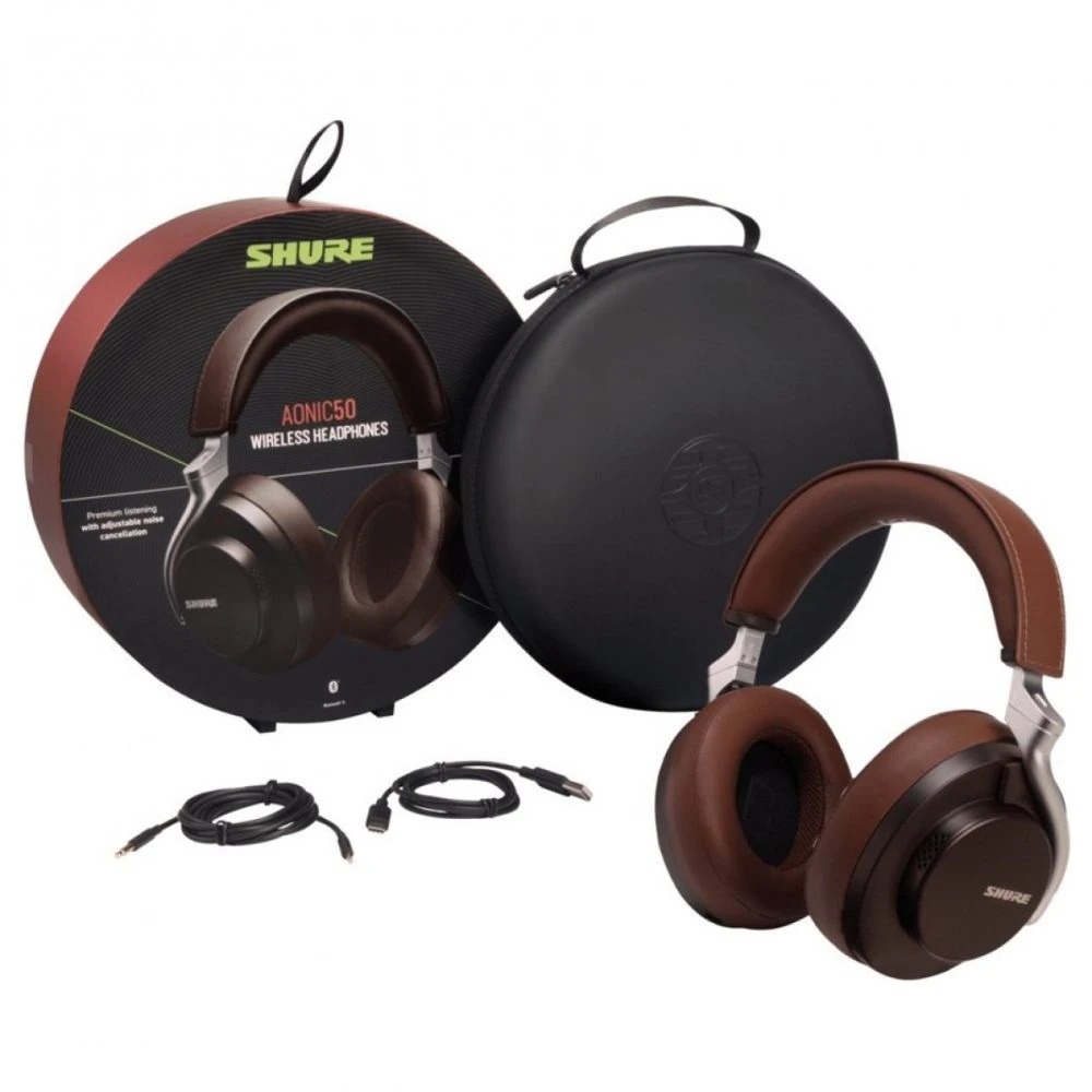 Shure AONIC 50 Premium Wireless Headphones Brown - Image 4