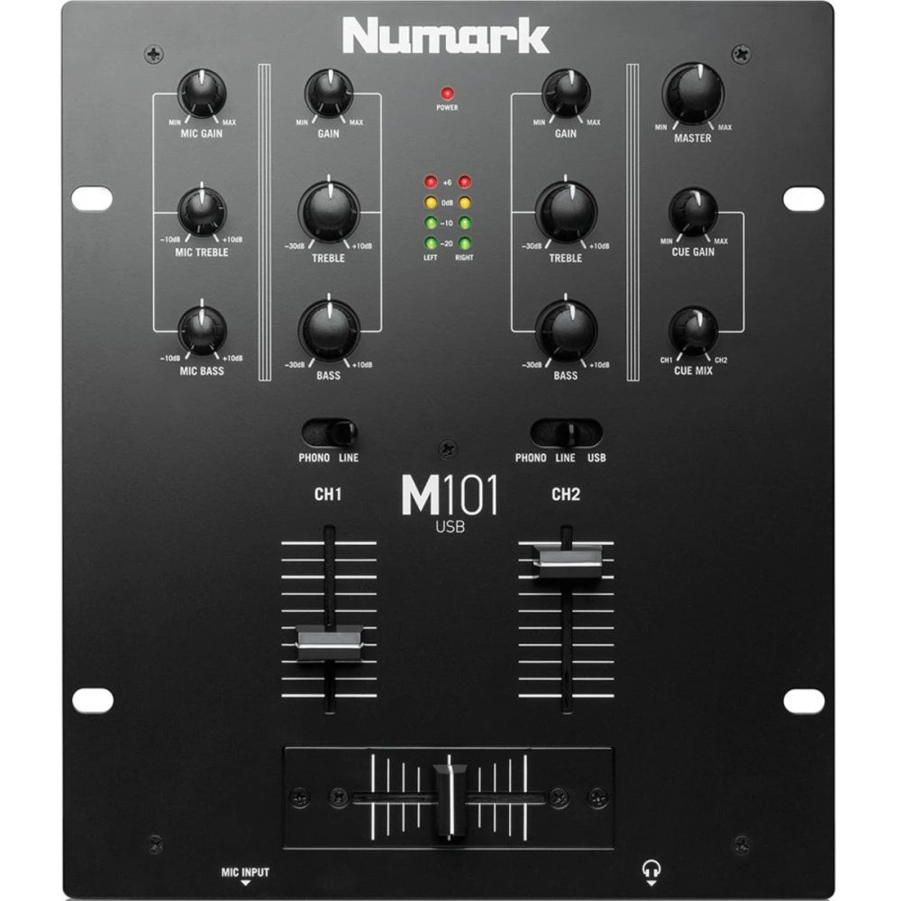 Numark M101 USB DJ Mixer, Black