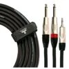 TOURTECH Deluxe Mini Jack To Dual 1/4 Jack Cable, 3m