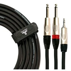 TOURTECH Deluxe Mini Jack To Dual 1/4 Jack Cable, 3m