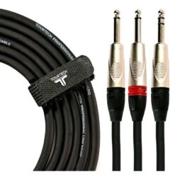 TOURTECH Stereo 1/4 Jack To Dual Mono Jack Cable, 3m