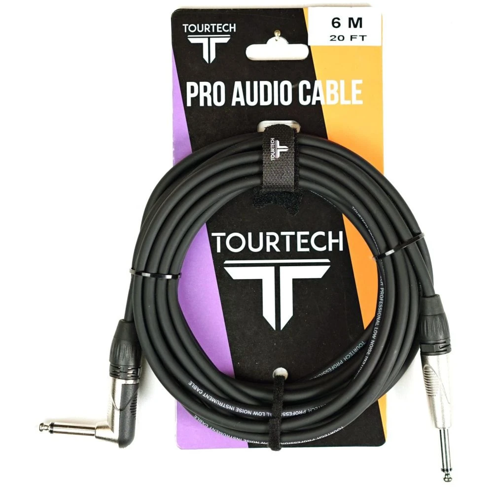 TOURTECH Deluxe Jack To Jack Instrument Cable, 6m, Angled - Image 2
