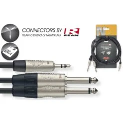 Stagg 3m Stereo 3.5mm Jack To Dual 6.3mm Jack Cable