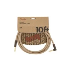 Fender Festival Angled Instrument Cable 10ft, Pure Hemp Natural