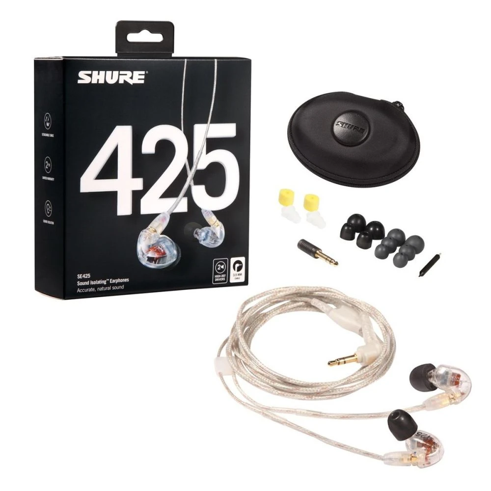 Shure SE425 In Ear Headphones - Clear - Image 5