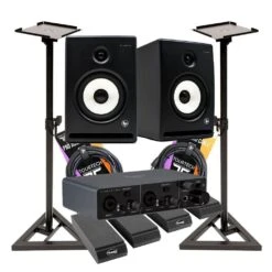 Trumix Complete 7" Studio Monitor Bundle With Stands